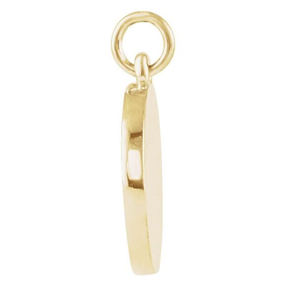 14k Yellow Gold Small Starburst Disc Pendant, 11mm (7/16 inch) - Picture 2 of 3